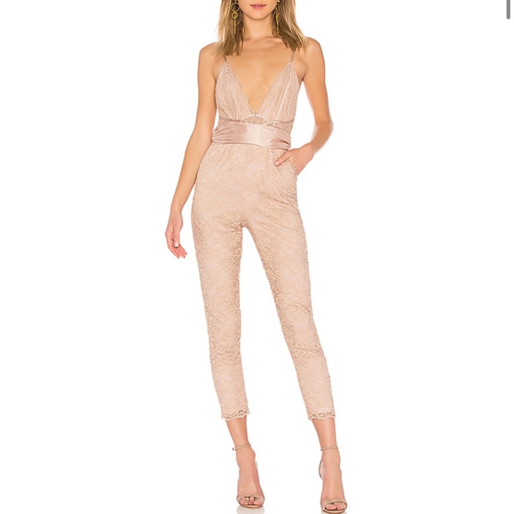 NBD Daiquiri Lace Jumpsuit in Nude Pink